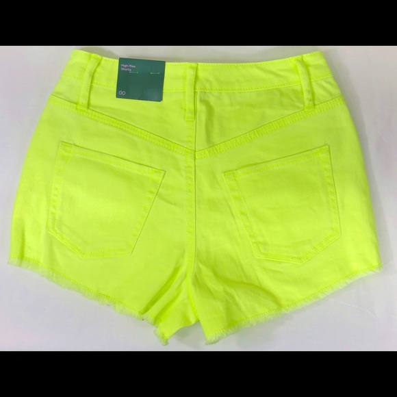 NEW Wild Fable Neon Yellow Cut Off Jean Shorts - Picture 2 of 3